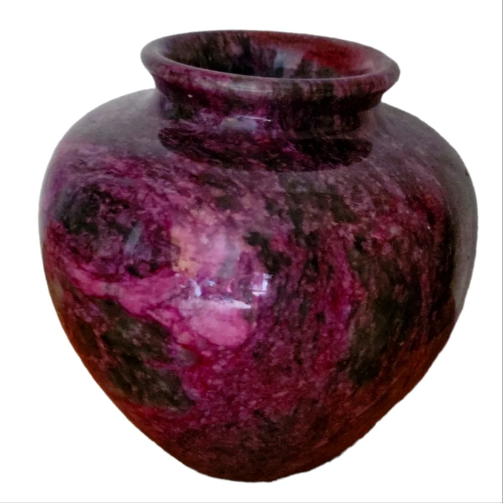 Vtg Purple Marble Vase/Urn Flower Pots Planter
